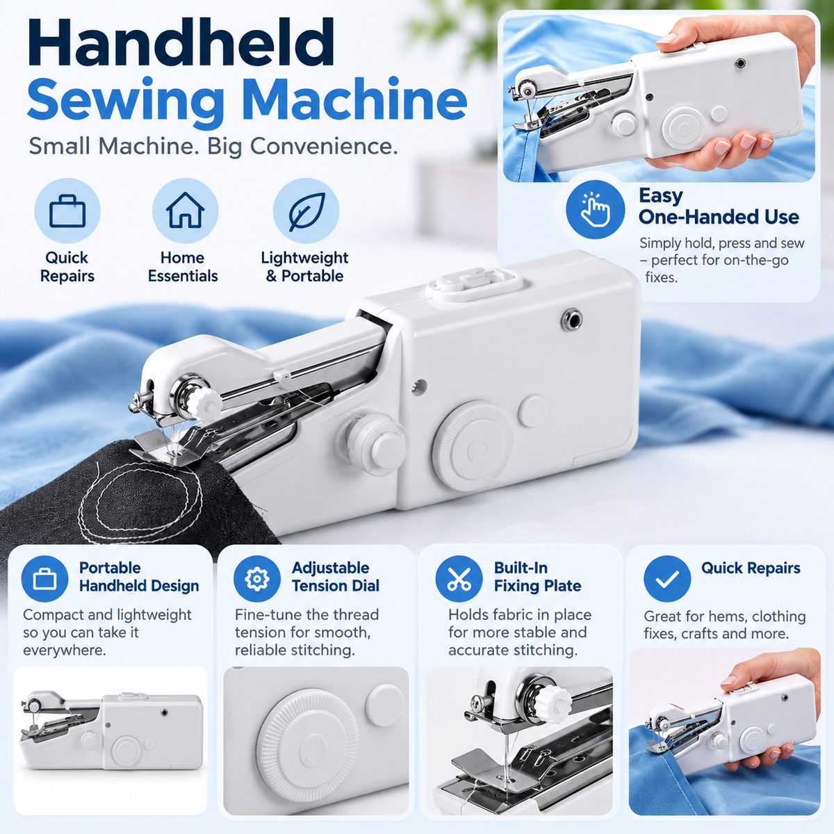 Handheld Sewing Machine Portable Electric Compact Design