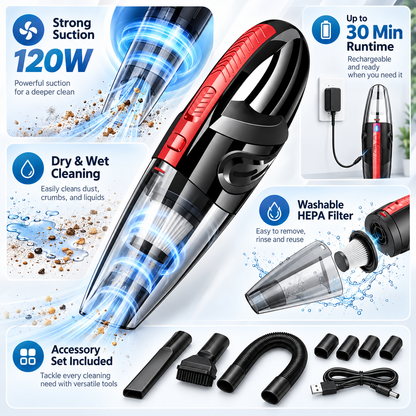 Handheld Vacuum Cleaner Portable Strong Suction Cordless