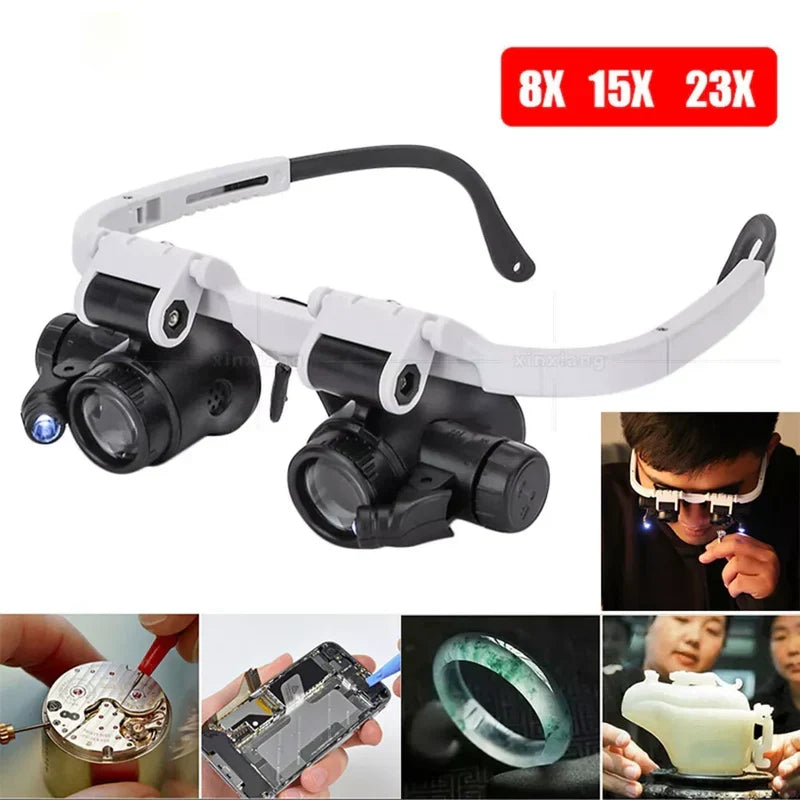 Magnifying Glasses with LED Lighting and Interchangeable Lenses