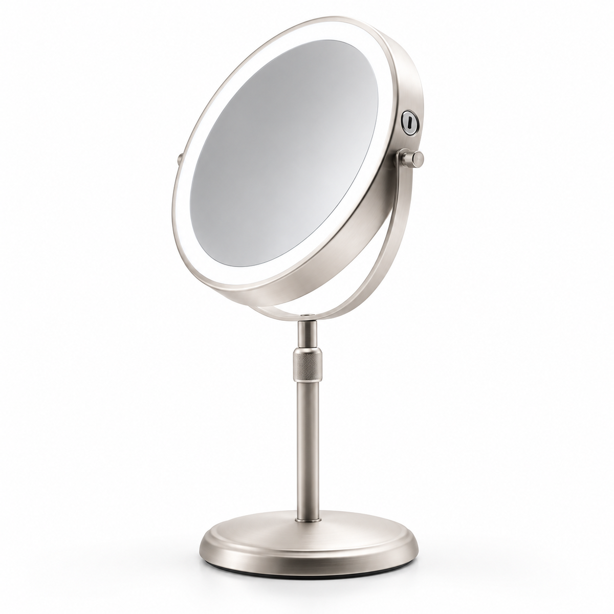 Height Adjustable Makeup Mirror LED Dual Sided Design