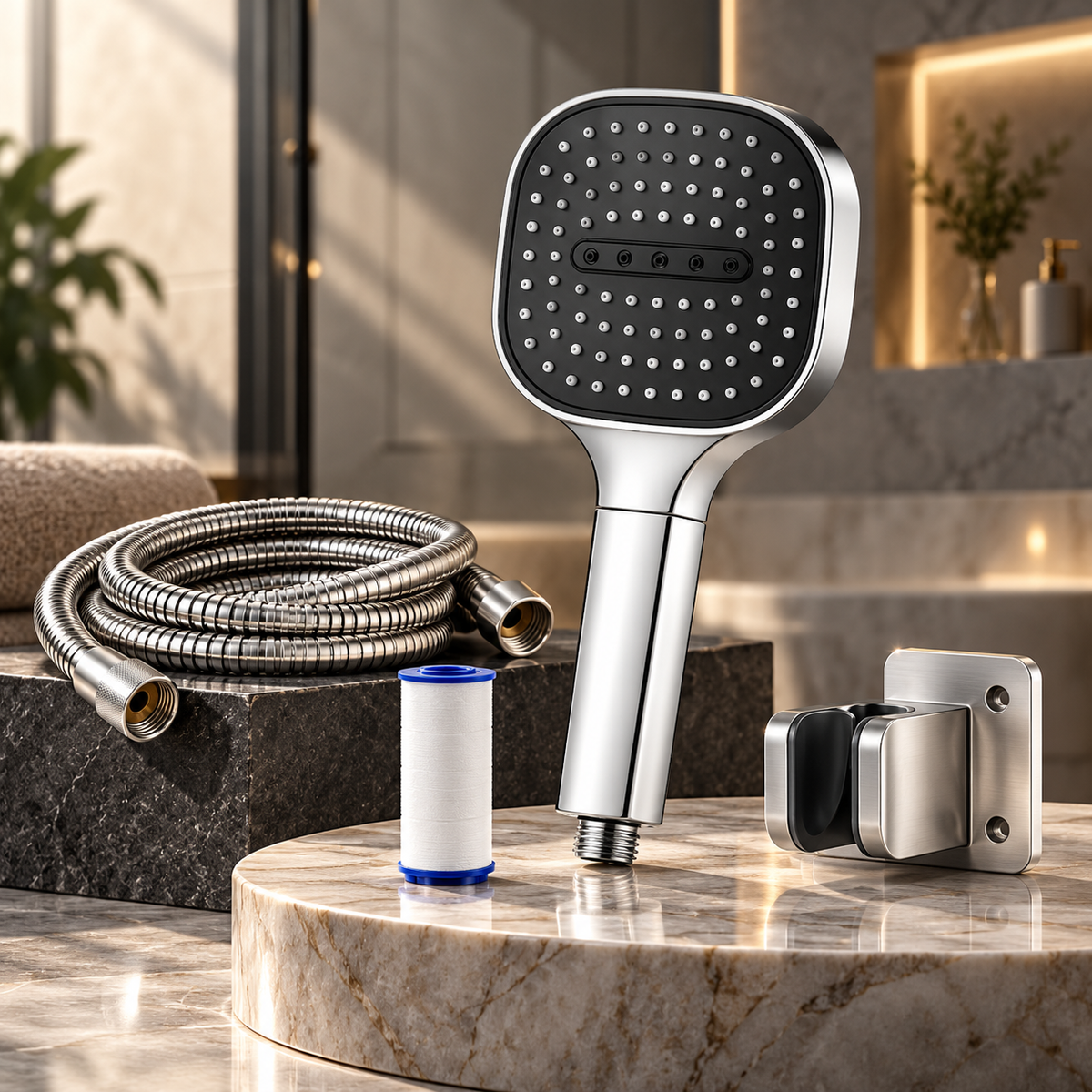 High Pressure Shower Head Filtration Handheld Leakproof