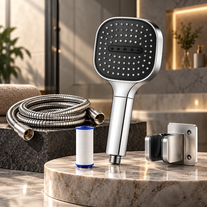High Pressure Shower Head Filtration Handheld Leakproof