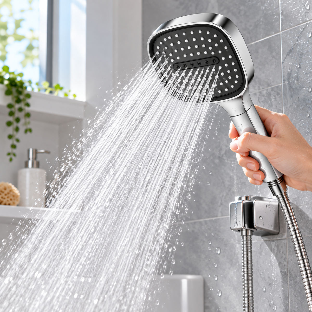 High Pressure Shower Head Filtration Handheld Leakproof