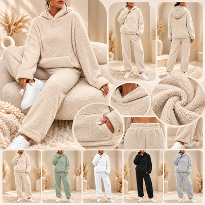 Hooded Loungewear Ultra Comfortable Teddy Pajama Set