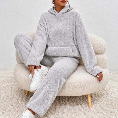 Hooded Loungewear Ultra Comfortable Teddy Pajama Set