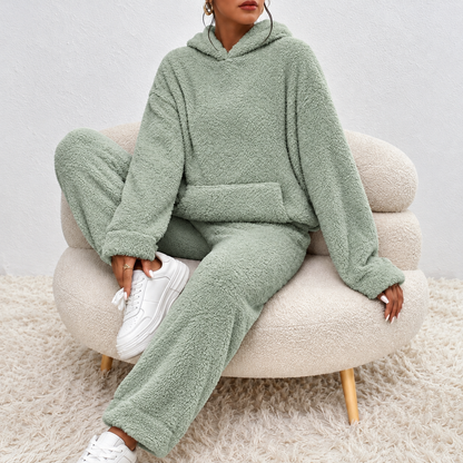 Hooded Loungewear Ultra Comfortable Teddy Pajama Set