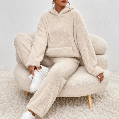Hooded Loungewear Ultra Comfortable Teddy Pajama Set
