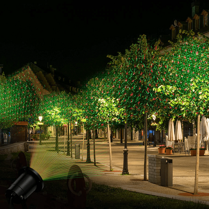 Red and Green Laser Projector with 1000 LED Dots and Multiple Display Modes for Outdoor Decoration