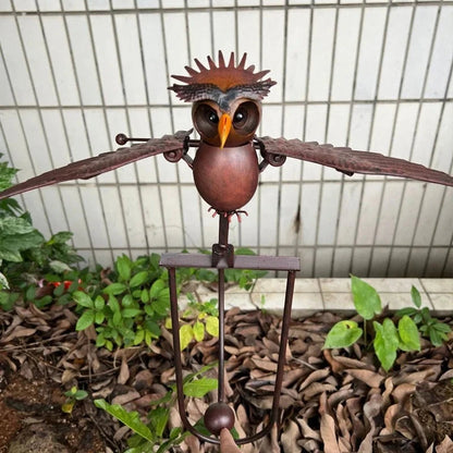 Metal Bird Garden Decoration with Flexible Joints and Wind Motion