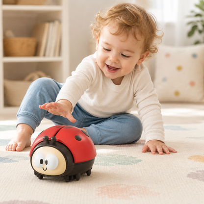 Interactive Colorful Safe Baby Toy Fun Ladybug Design