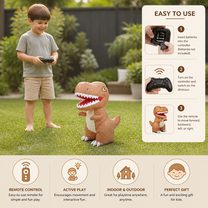 Inflatable Dinosaur Toy with Remote Control Directional Movement and Air Pump