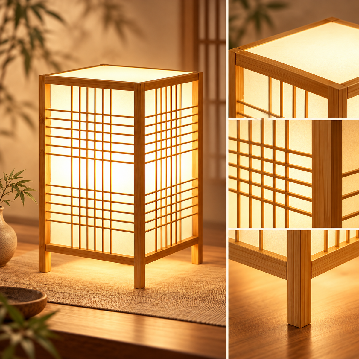 Japanese Soft Light Bamboo Table Lamp Zen Style