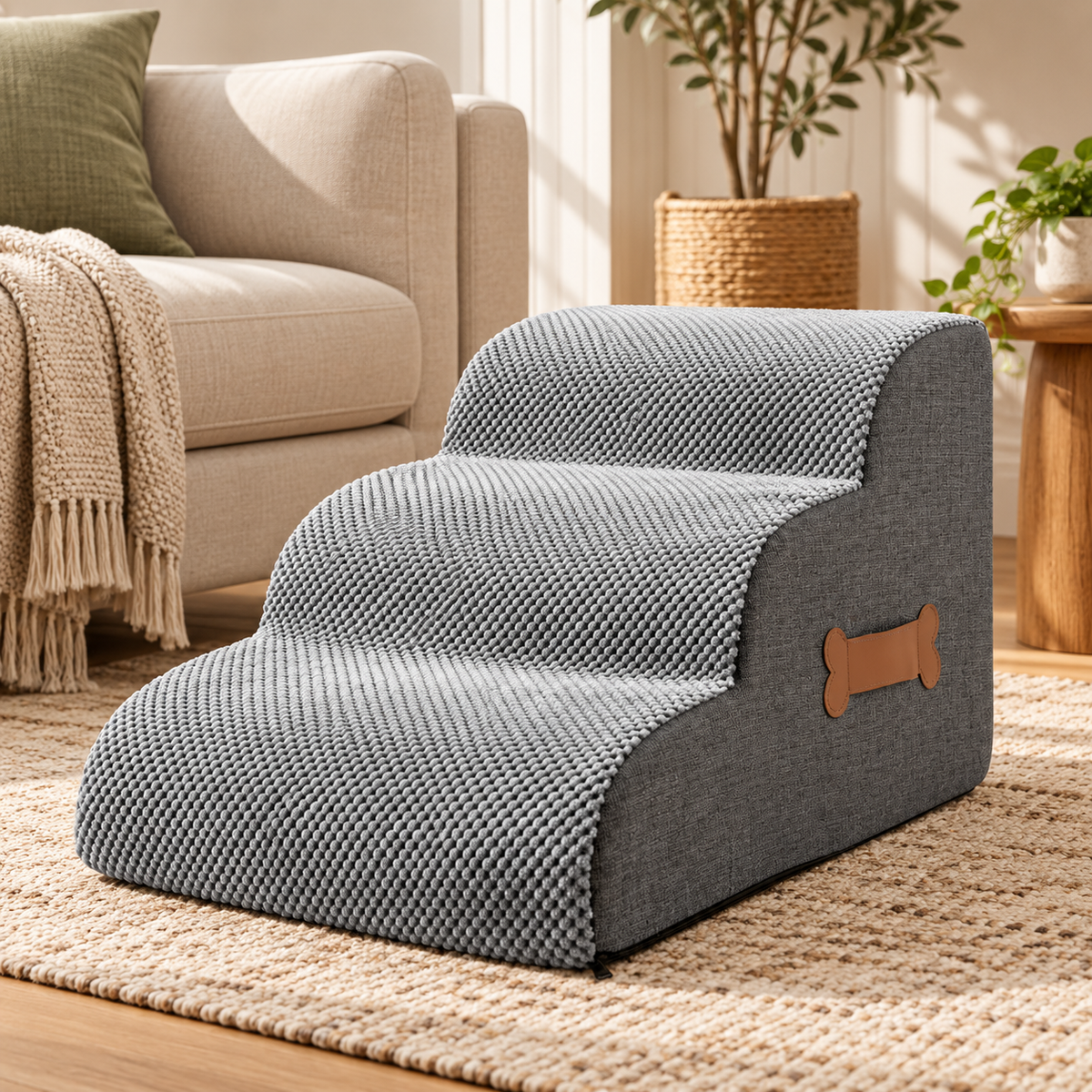 Joint Friendly Dog Stairs Soft Foam Pet Access
