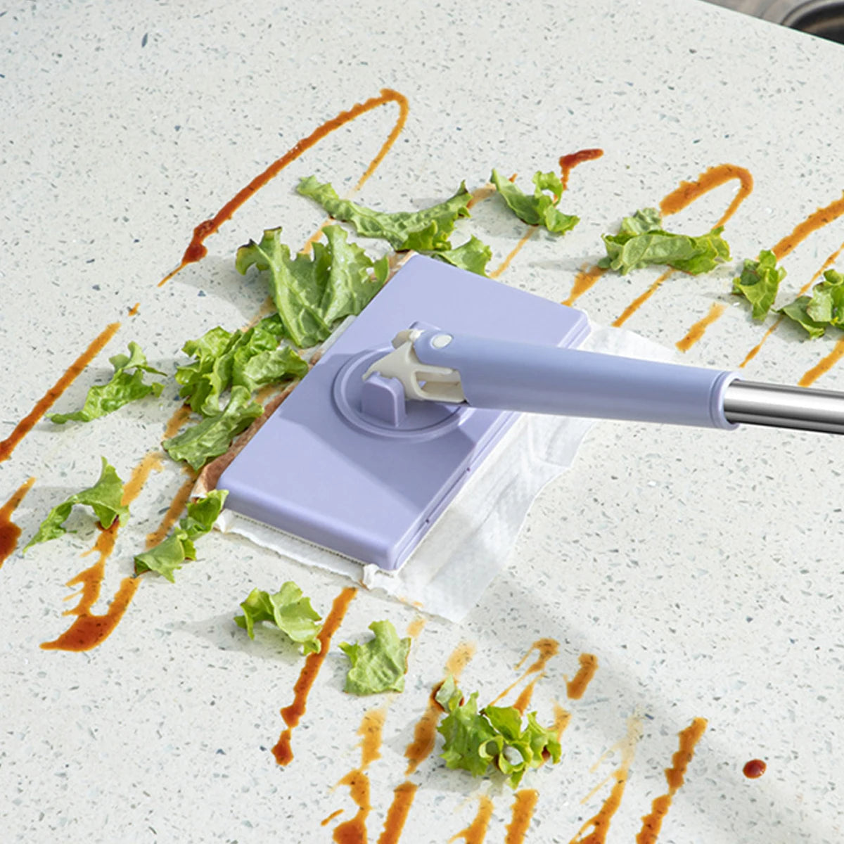 360 Degree Rotating Mop with Angled Handle and Low Profile Head