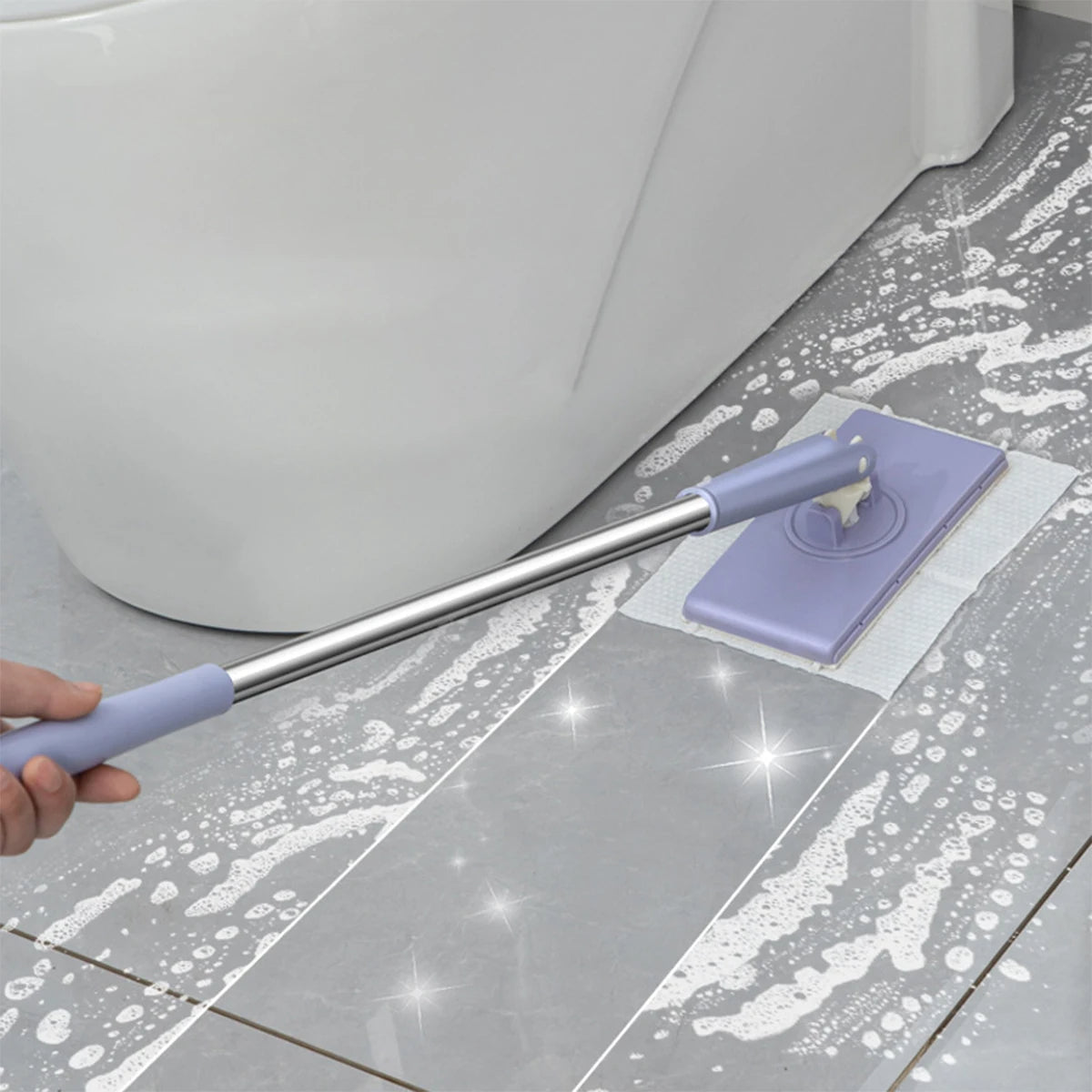 360 Degree Rotating Mop with Angled Handle and Low Profile Head