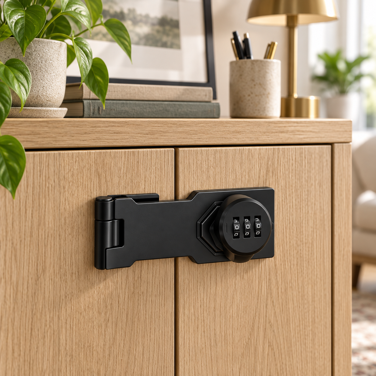 Keyless Cabinet Lock Latch Metal Self Adhesive