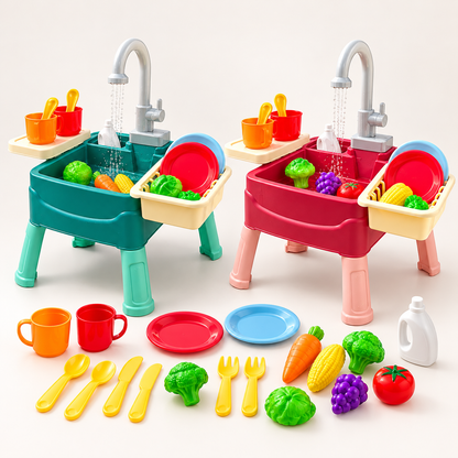 Kids Sink Playset Accessories Indoor Outdoor Pretend Toy