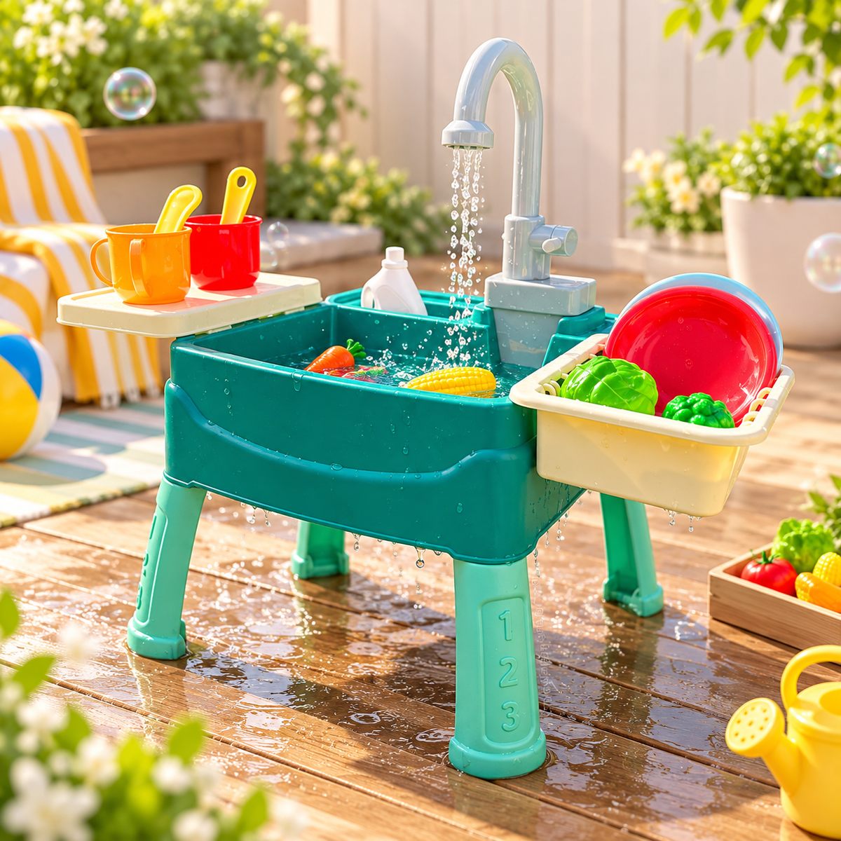 Kids Sink Playset Accessories Indoor Outdoor Pretend Toy