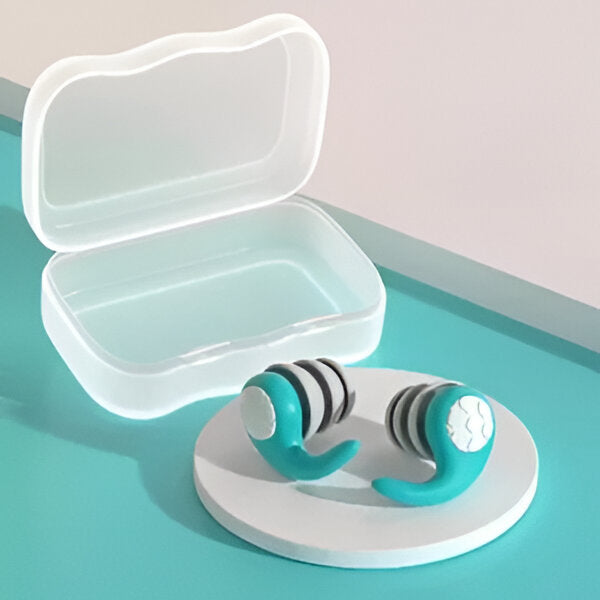 Reusable Silicone Earplugs with Three-Layer Noise Blocking and Contoured Fit