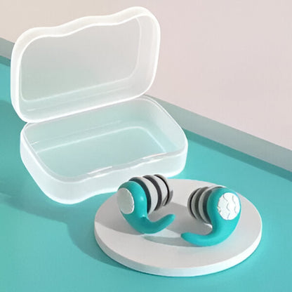 Reusable Silicone Earplugs with Three-Layer Noise Blocking and Contoured Fit