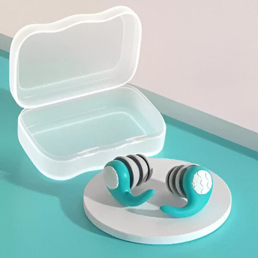 Reusable Silicone Earplugs with Three-Layer Noise Blocking and Contoured Fit