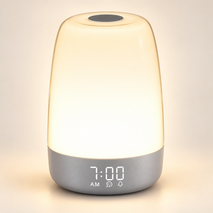 LED Dimmable Light Sounds Rechargeable Alarm Lamp