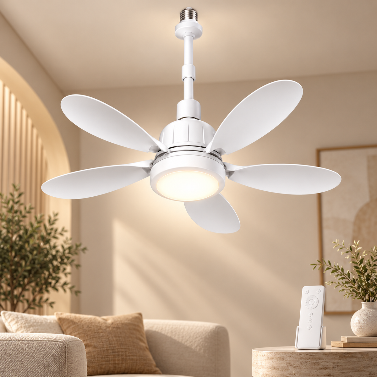 Light Socket Fan Ceiling Remote Control Energy Saving