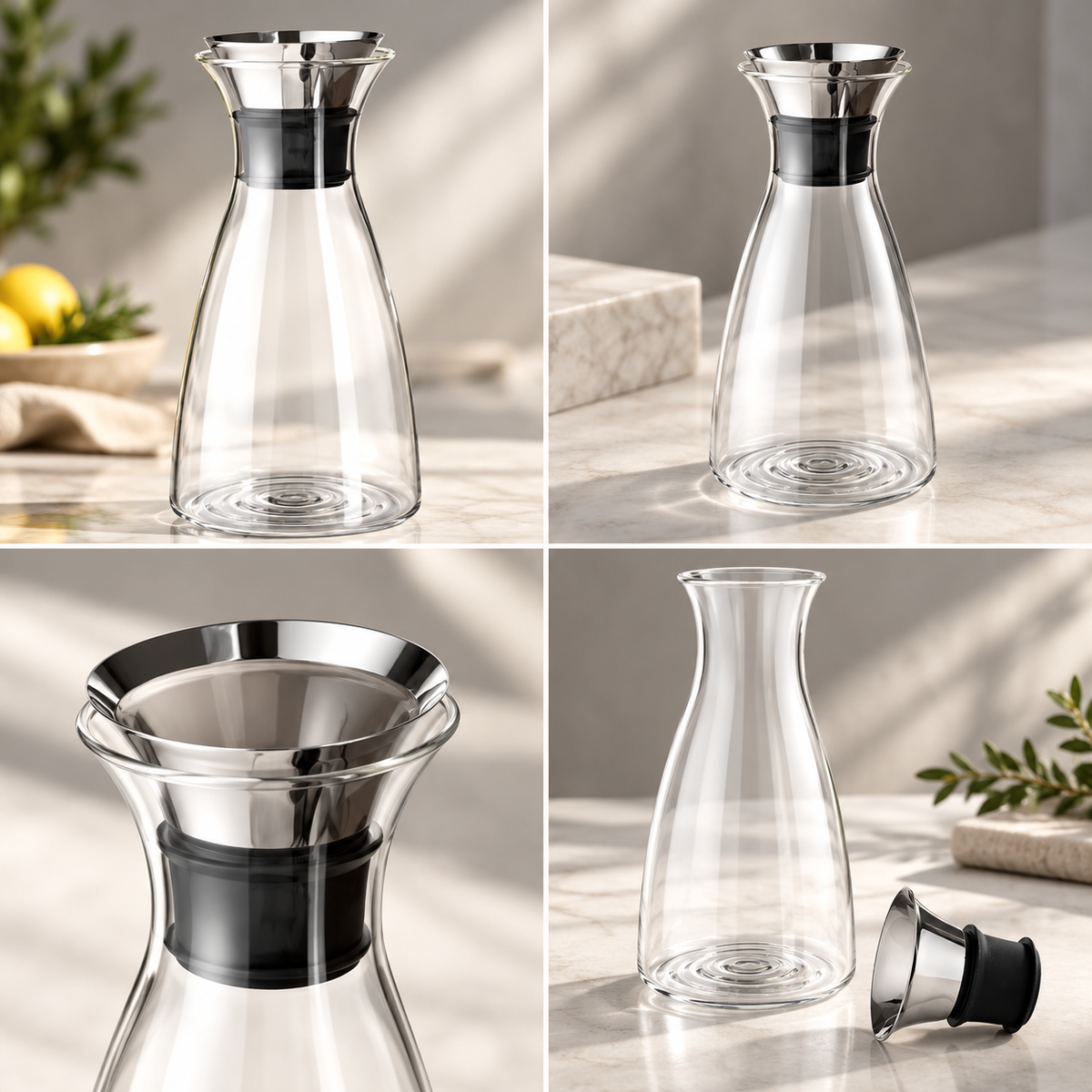 Lightweight Glass Carafe Minimalist Design Kitchen