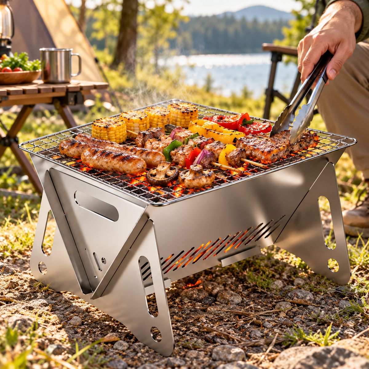 Lightweight Portable Grill Compact Outdoor Cooking
