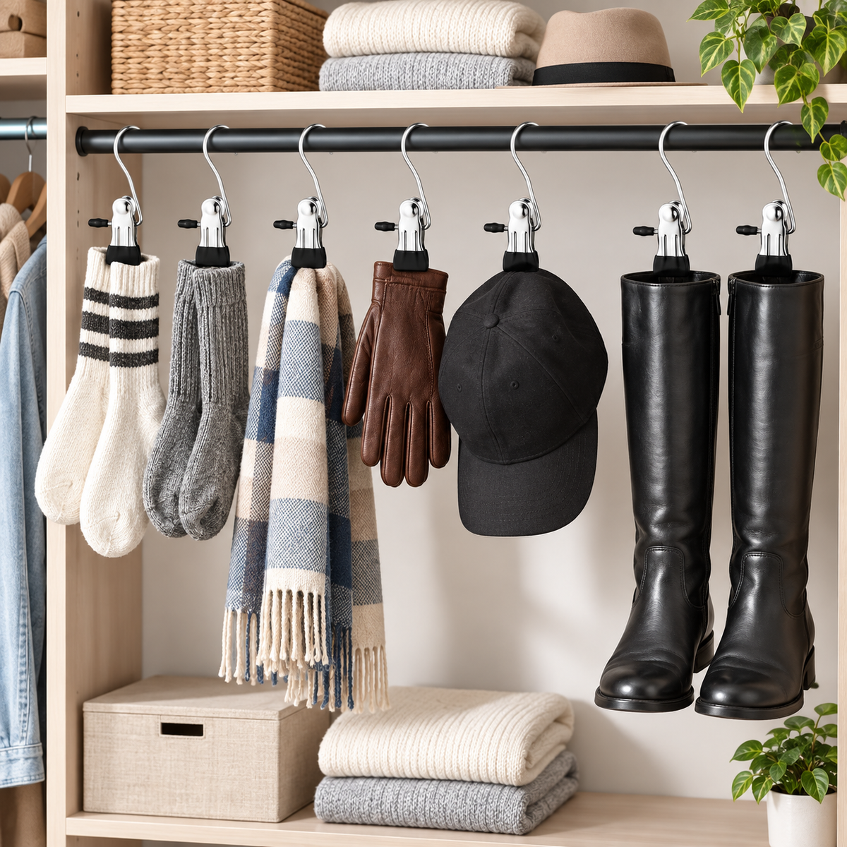 Lightweight Space Saving Hanging Clips Home Organization