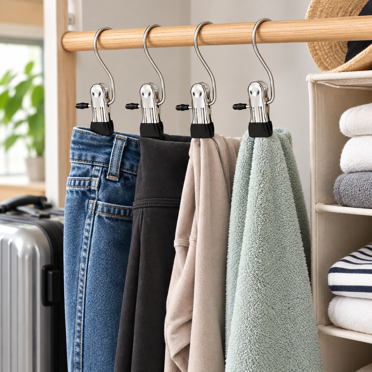 Lightweight Space Saving Hanging Clips Home Organization