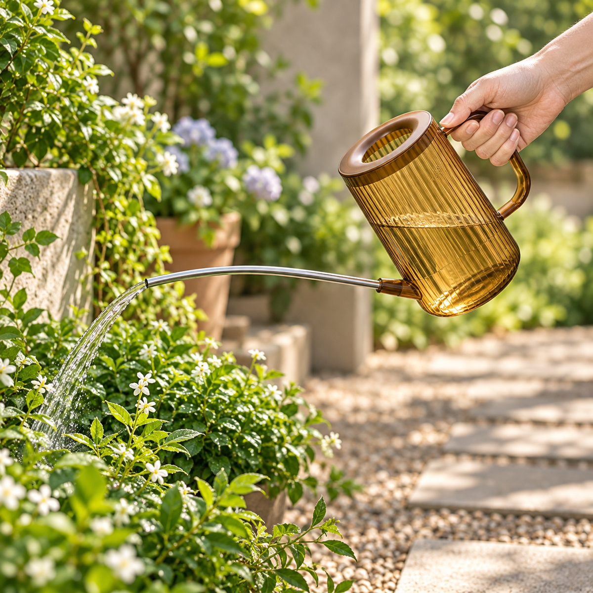 Long Spout Watering Can Ergonomic Design Garden Tool