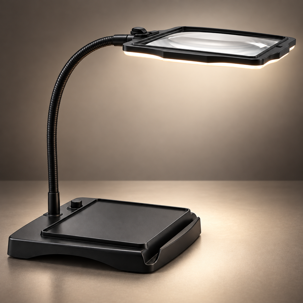Magnifying Desk Lamp Hands Free Adjustable Arm Design