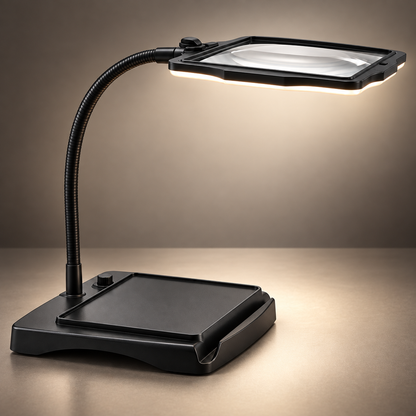 Magnifying Desk Lamp Hands Free Adjustable Arm Design