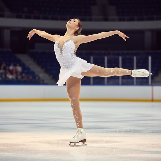 Rhinestone Figure Skating Tights – Stretch Performance Pants for Ice Skating, Gymnastics, Dance and Training Comfort