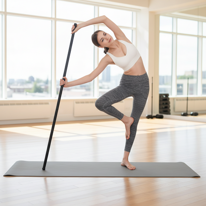 Adjustable Yoga Fitness Stick – Portable 5ft Home Workout Bar for Strength Training, Stretching, Balance and Full Body Exercise
