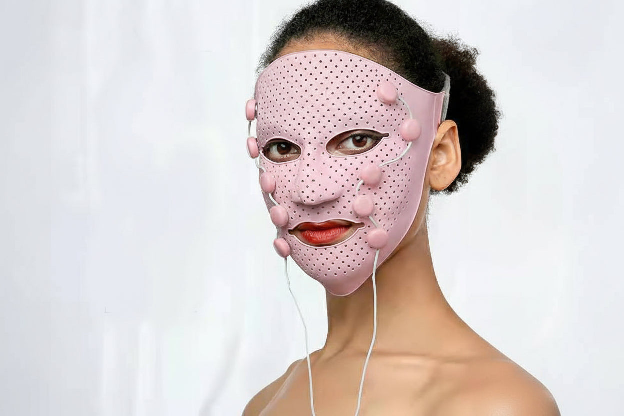 EMS Silicone Facial Massager Mask – Microcurrent Face Lifting Device for Skin Tightening, Firming and Anti-Aging Beauty Treatments