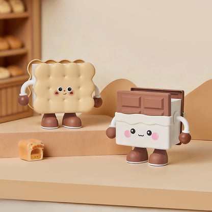 Cute Toast Storage Basket – Kawaii Desktop Organizer for Snacks, Stationery, Pens and Dorm Room Miscellaneous Storage