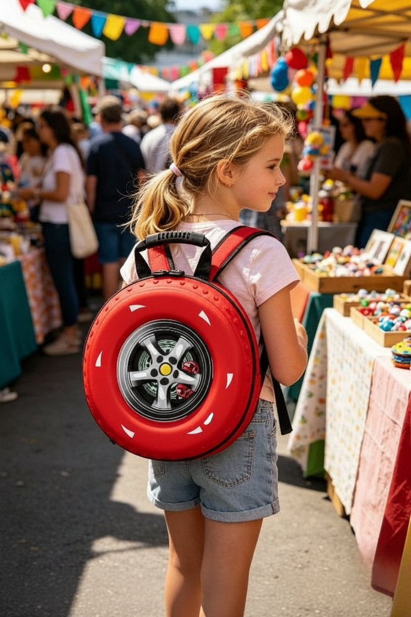 EVA Tire Kids Backpack – Cute Korean Style Kindergarten School Bag for Boys with Lightweight Comfortable Everyday Carry