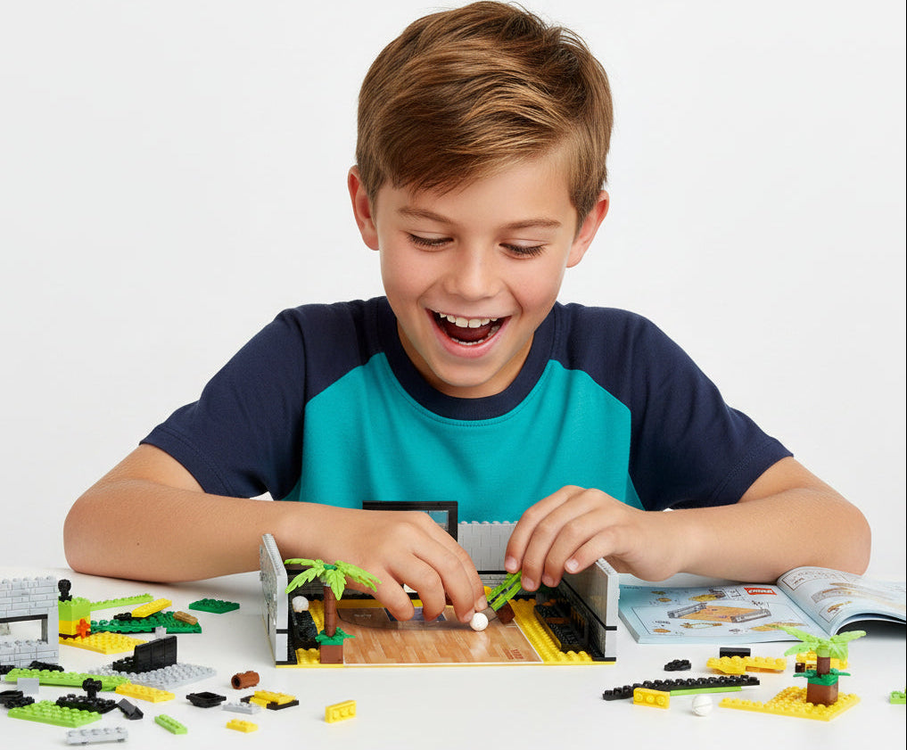 Basketball Building Block Set – DIY Sports Arena Construction Toy for Kids with Educational STEM Learning and Creative Play Fun