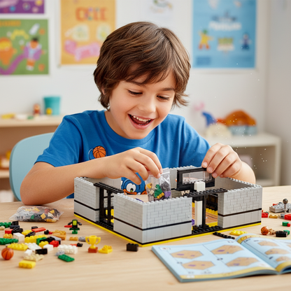 Basketball Building Block Set – DIY Sports Arena Construction Toy for Kids with Educational STEM Learning and Creative Play Fun
