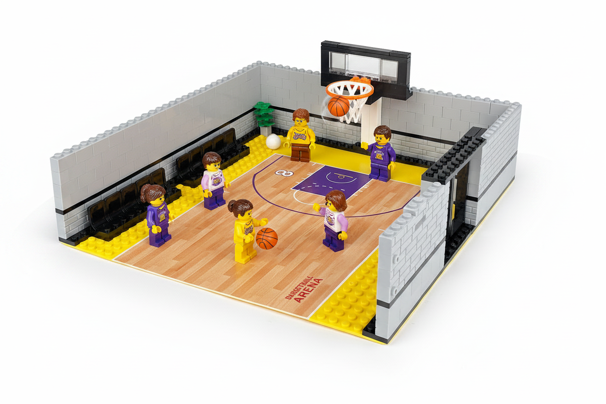 Basketball Building Block Set – DIY Sports Arena Construction Toy for Kids with Educational STEM Learning and Creative Play Fun