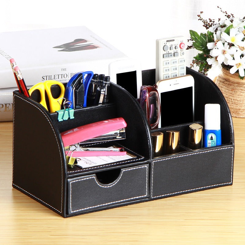 Desktop Storage Organizer – Multifunction Pen Holder, Business Card Box and Office Supplies Organizer for Home and Workspace