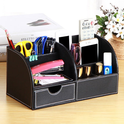 Desktop Storage Organizer – Multifunction Pen Holder, Business Card Box and Office Supplies Organizer for Home and Workspace