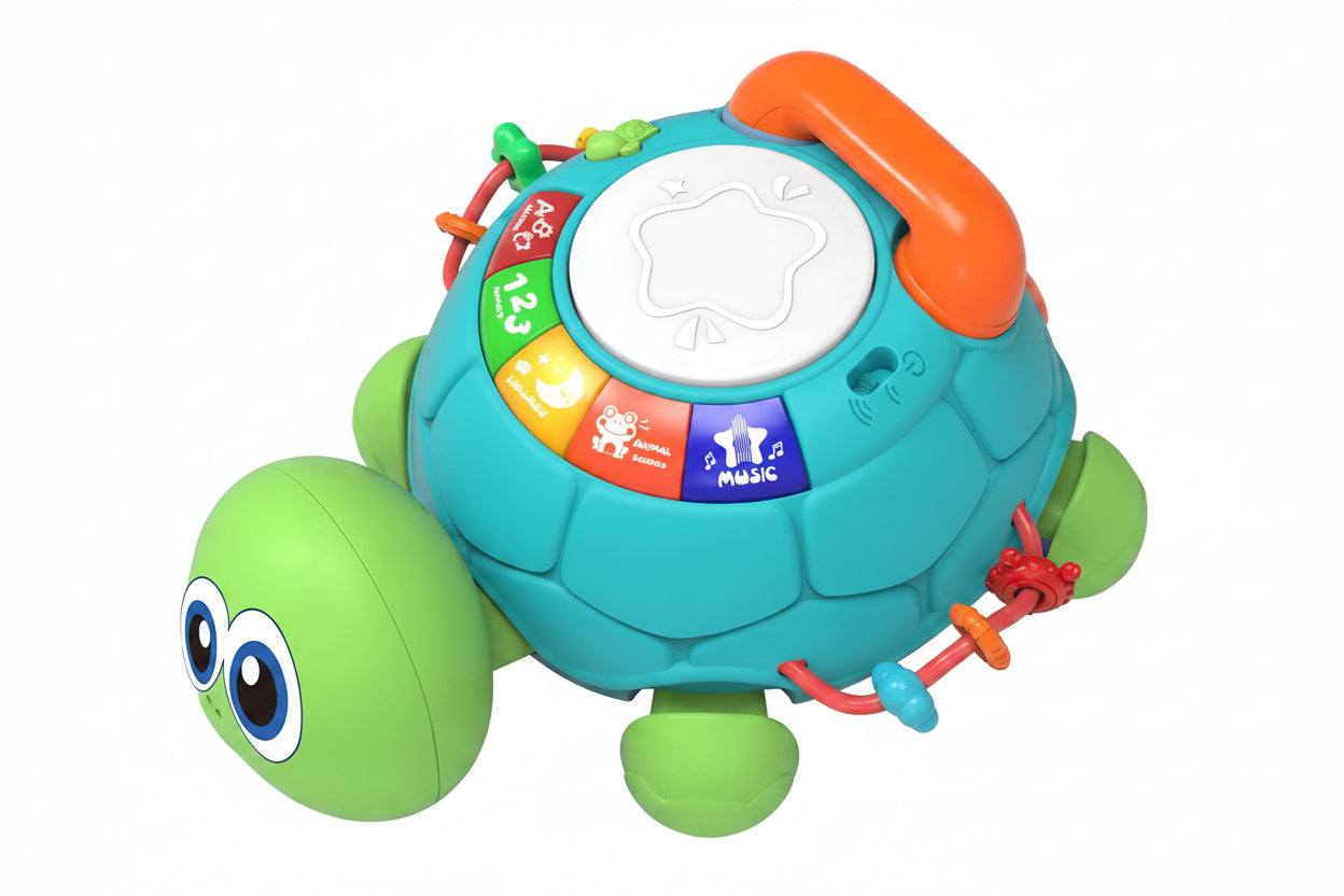 Musical Crawling Turtle Toy – Interactive Baby Learning Toy with Lights, Sounds and Crawling Action for Infant Development