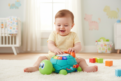 Musical Crawling Turtle Toy – Interactive Baby Learning Toy with Lights, Sounds and Crawling Action for Infant Development