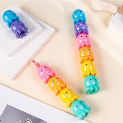 Octopus Highlighter Pen Set – 5-in-1 Cute Multicolor Marker for Note Taking, Journaling, School Supplies and Creative Drawing