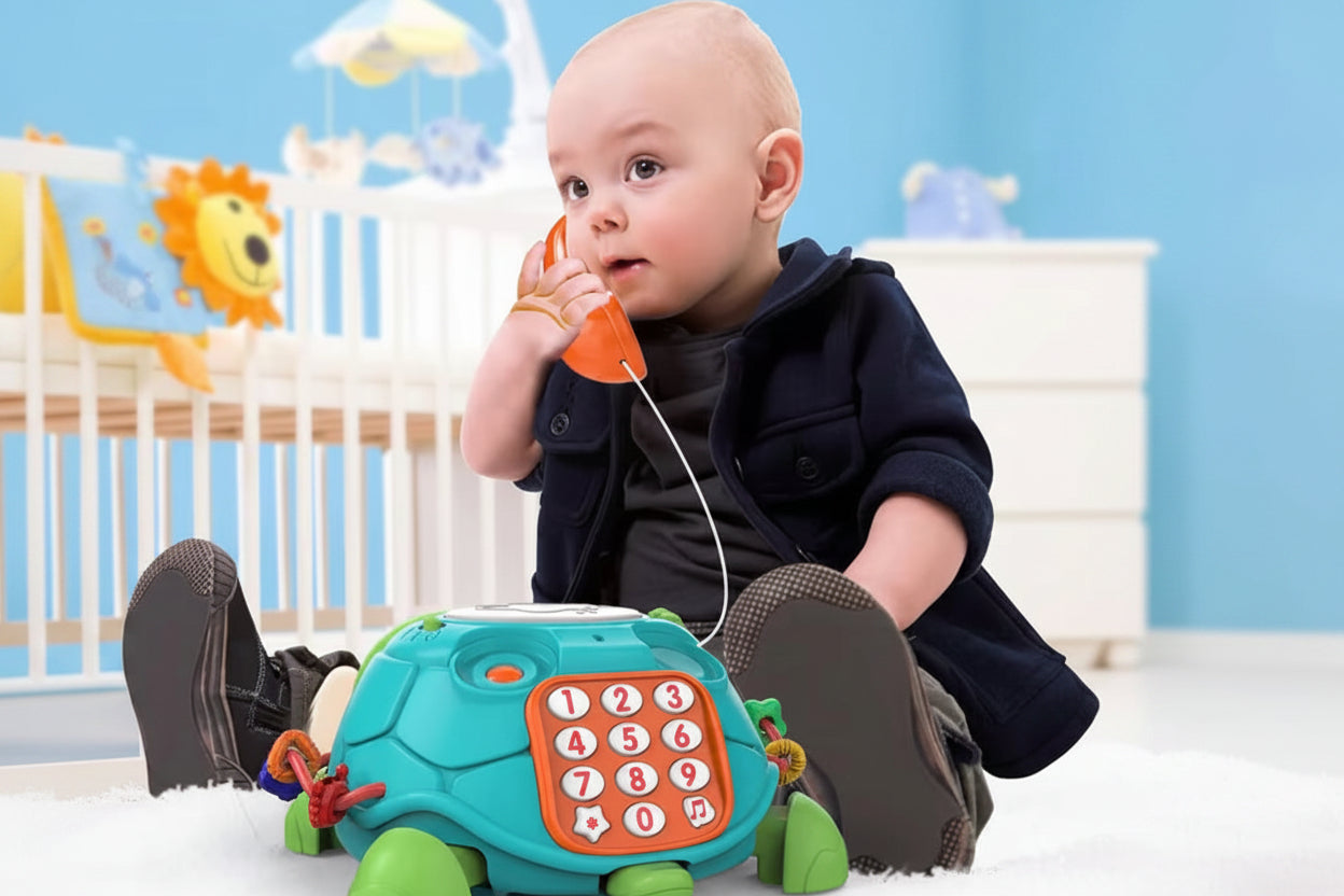 Musical Crawling Turtle Toy – Interactive Baby Learning Toy with Lights, Sounds and Crawling Action for Infant Development