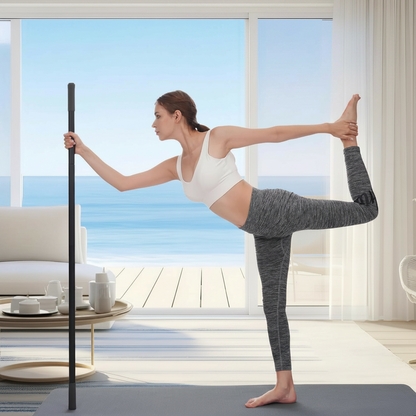 Adjustable Yoga Fitness Stick – Portable 5ft Home Workout Bar for Strength Training, Stretching, Balance and Full Body Exercise