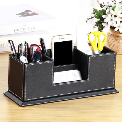 Desktop Storage Organizer – Multifunction Pen Holder, Business Card Box and Office Supplies Organizer for Home and Workspace
